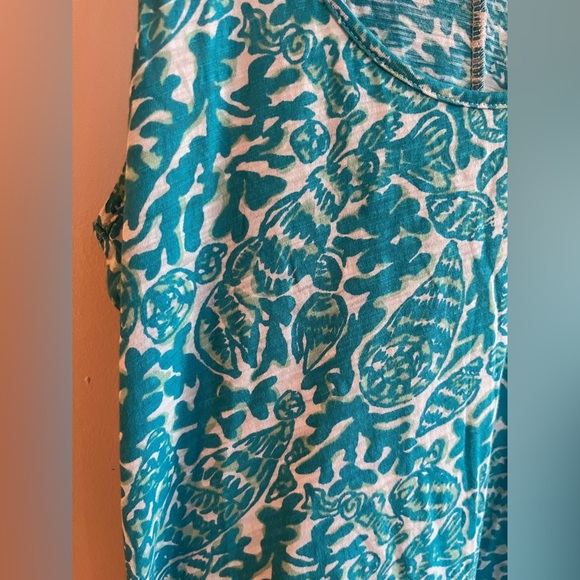 Lily Pulitzer Blue and White Lobster Seashell Print Sleeveless Tank Dress - Picture 2 of 8